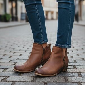 Lucky Brand Double Zip ankle Leather bootie